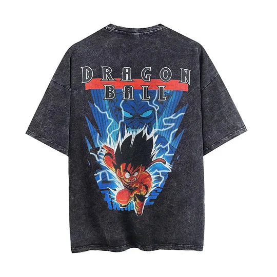 Dragon Ball Anime Printed Men's Washed T-Shirt
