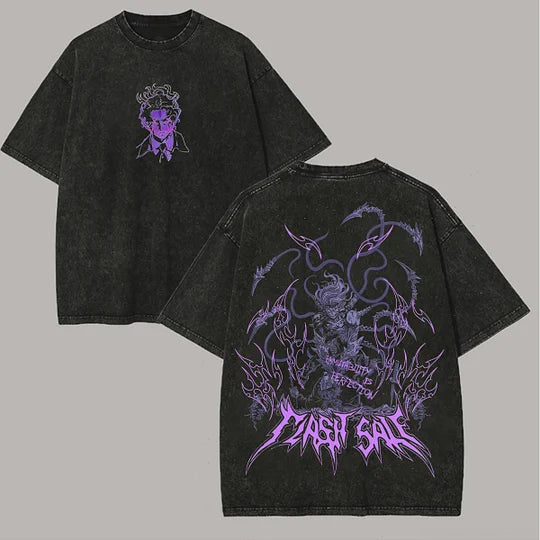 Demon Slayer Muzan Kibutsuji Printed Unisex Washed T-Shirt