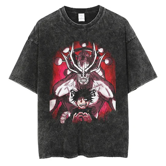 Jujutsu Kaisen Fushiguro Megumi Anime Oversized Washed T-Shirt - Unisex
