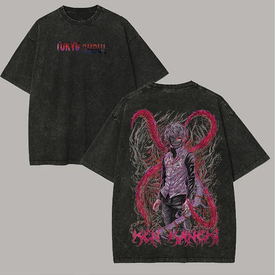 Tokyo Ghoul Ken Kaneki Printed Unisex Washed T-Shirt