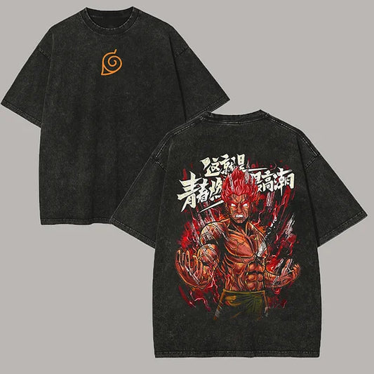 Naruto Sasuke  Printed Unisex Washed T-Shirt