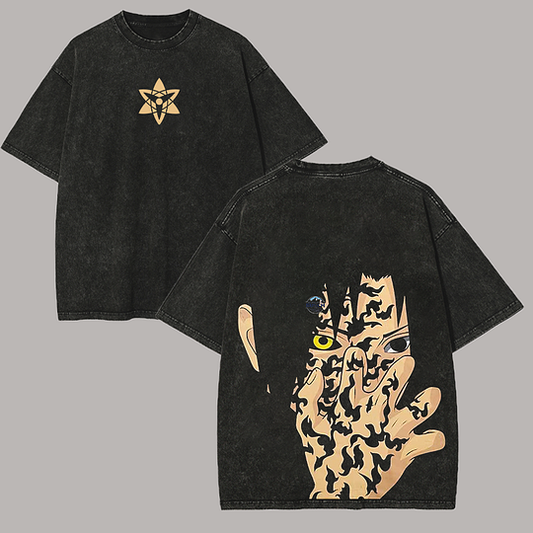 Uchiha Sasuke Naruto Printed Unisex Washed T-Shirt