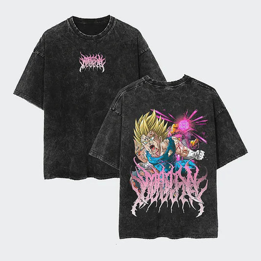 Majin Vegeta Dragon Ball Printed Unisex Washed T-Shirt