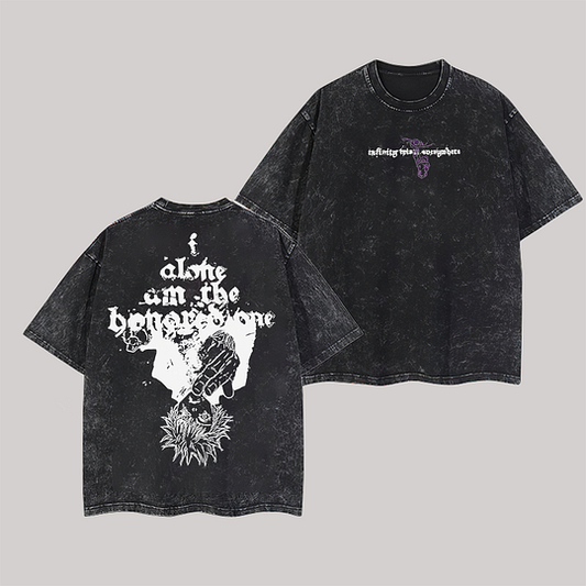 I Alone am the Honored One  Jujutsu Kaisen Fashi Printed Oversize Washed T-Shirt