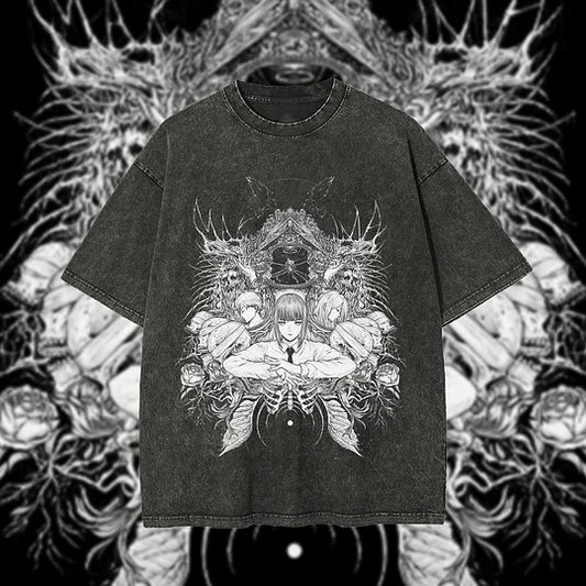 Makima Chainsaw Man Printed Unisex Washed T-Shirt