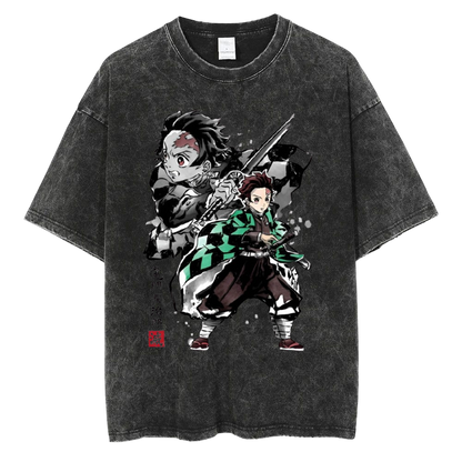 kamado tanjiro vintage OVERSIZE TEE
