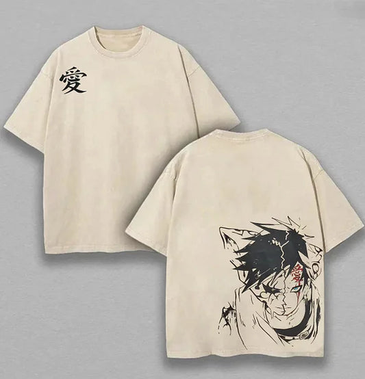Gaara Naruto Printed Unisex Oversized T-shirt- Washed