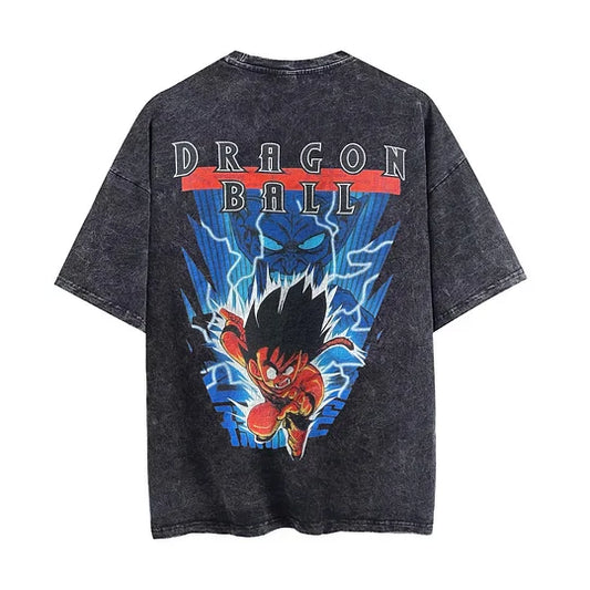 Dragon Ball Anime Printed Men's Washed T-Shirt