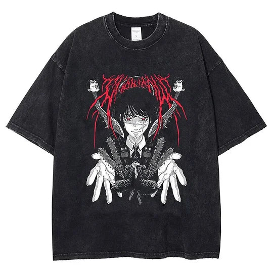Chainsaw Vintage Anime Washed T-Shirt