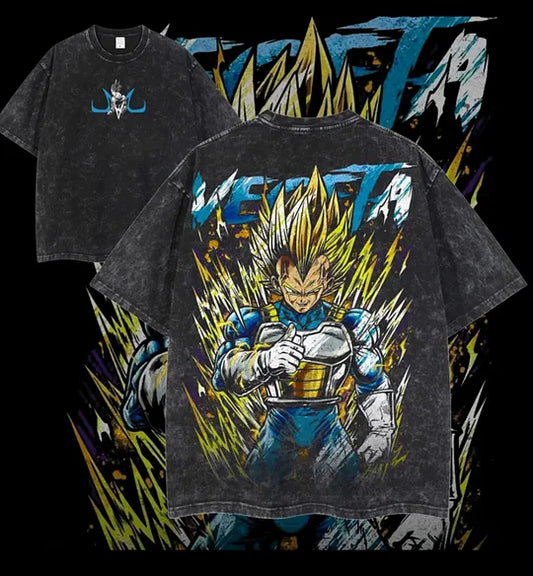 Vegeta Printed Unisex Washed T-Shirt