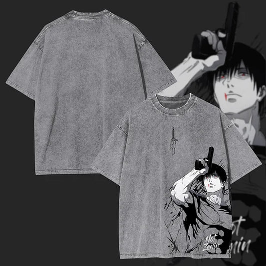 Fushiguro Toji Jujutsu Kaisen Printed Unisex Washed T-Shirt