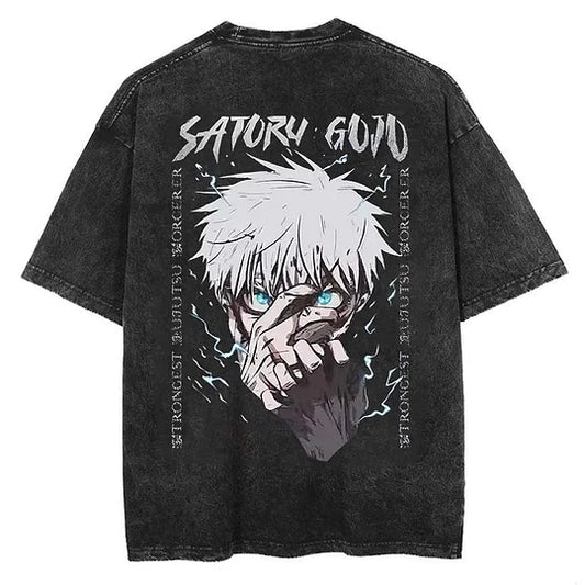 Satoru Gojo Printed Men's Washed T-Shirt