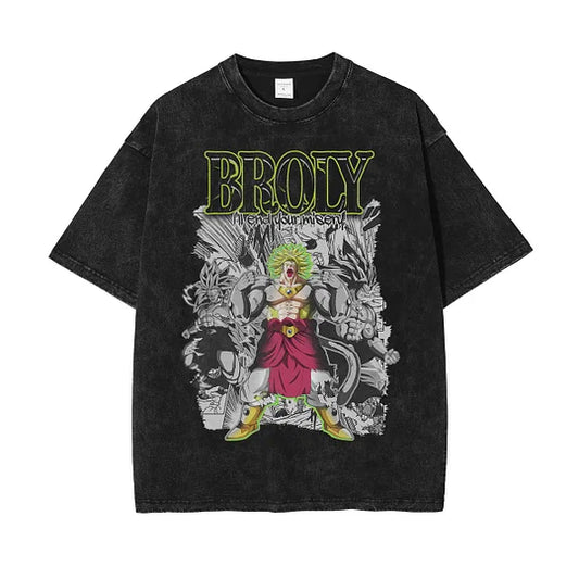 Broly Vintage Dragon Ball Super  Oversize Washed T-Shirt- Unisex