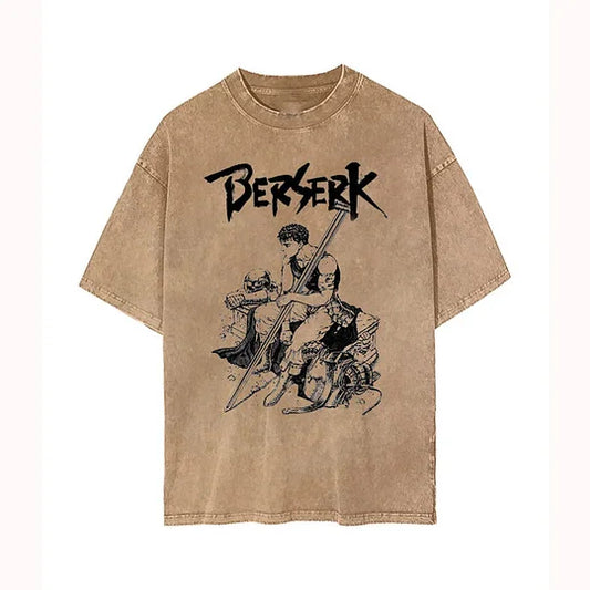 Berserk Guts Vintage Oversize Washed T-Shirt- Unisex