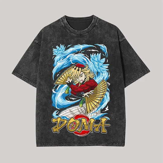 Demon Slayer Doma Printed Unisex Washed T-Shirt