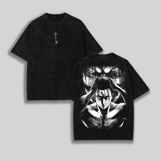 Attack On Titan Anime Oversize Washed T-Shirt- Unisex