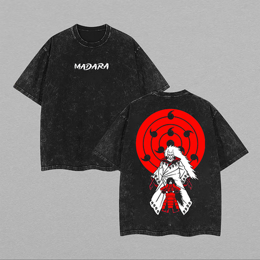Naruto Madara Printed Unisex Washed T-Shirt