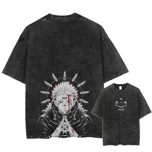 Jujutsu Kaisen Ryomen Sukuna Oversized Washed T-Shirt - Unisex