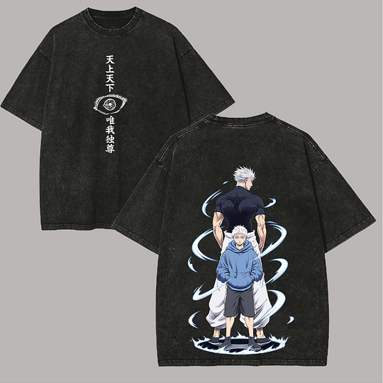 Jujutsu Kaisen Gojō Satoru Printed Unisex Washed T-Shirt