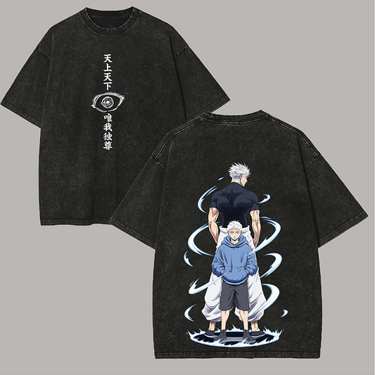 Jujutsu Kaisen Gojō Satoru Printed Unisex Washed T-Shirt