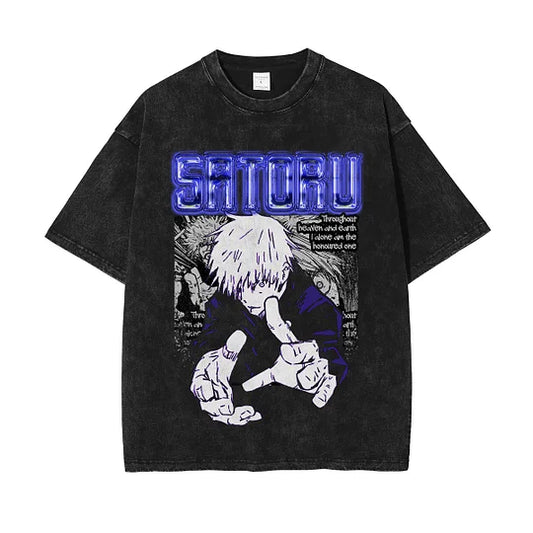 Gojo Jujutsu Kaisen Oversize Washed T-Shirt - Unisex