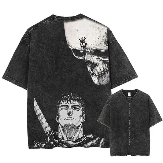 Vintage Berserk Anime Oversize Washed T-Shirt- Unisex
