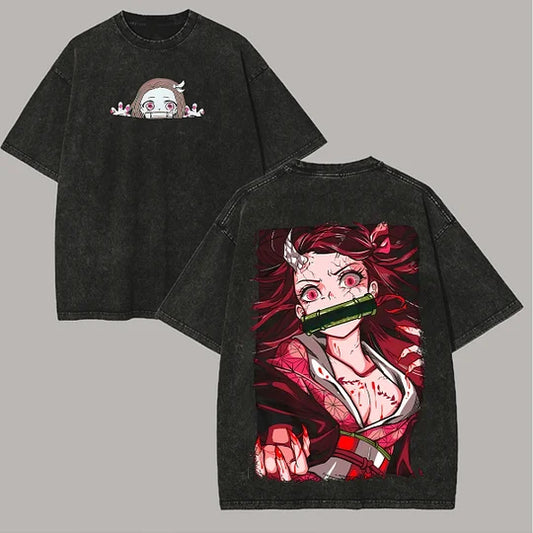 Demon Slayer Kamado Nezuko Printed Unisex Washed T-Shirt