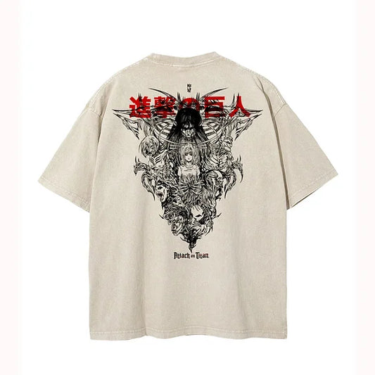 AoT 'Freedom' 2-Sided Vintage Oversize Washed T-Shirt- Unisex