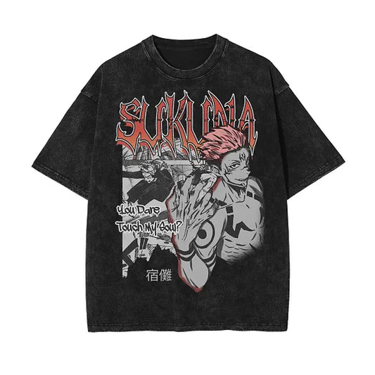Sukuna Jujutsu Kaisen Oversized Washed T-Shirt - Unisex