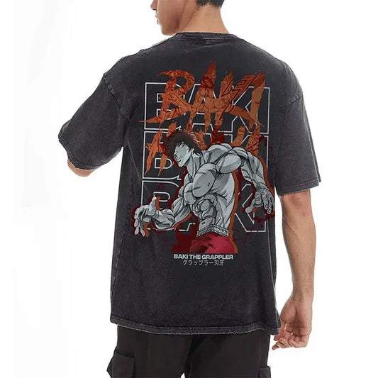Baki The Grappler Oversize Washed T-Shirt- Unisex