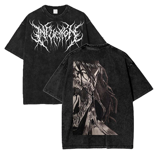 Attack On Titan Printed Oversize Washed T-Shirt- Unisex