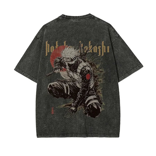 Naruto Kakashi Hatake Oversize Washed T-Shirt- Unisex