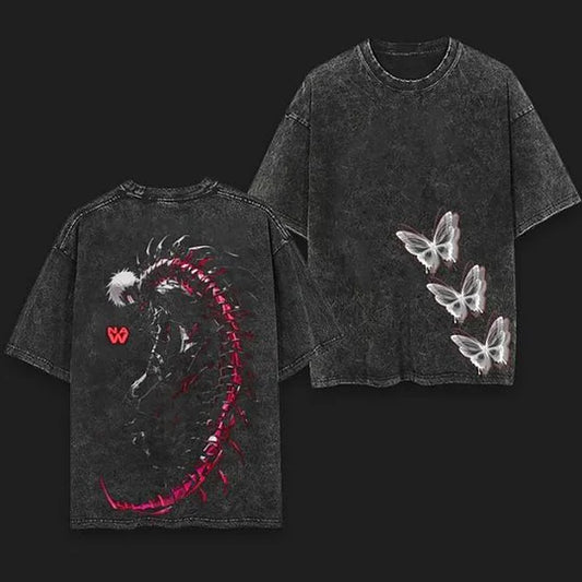 Vintage Ken Kaneki Tokyo Ghoul Anime  Oversize Washed T-Shirt- Unisex