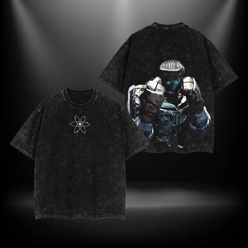 Atom - Real Steel Menswear Gift for movie fans Oversized Washed T-Shirt