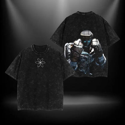 Atom - Real Steel Menswear Gift for movie fans Oversized Washed T-Shirt
