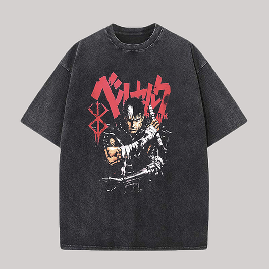 Berserk Anime Oversize Washed T-Shirt