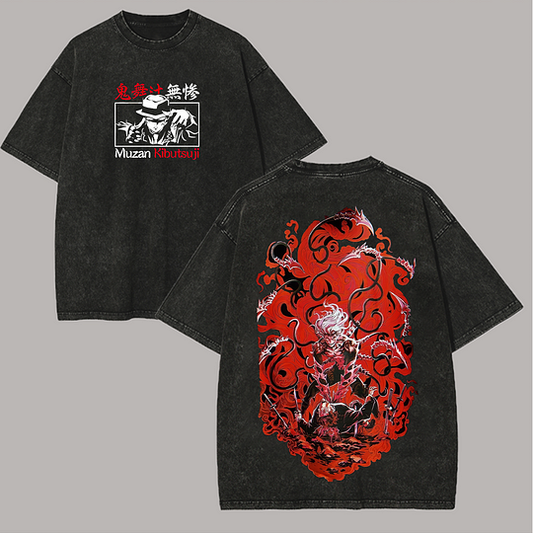 Muzan Kibutsuji Demon Slayer Printed Unisex Washed T-Shirt