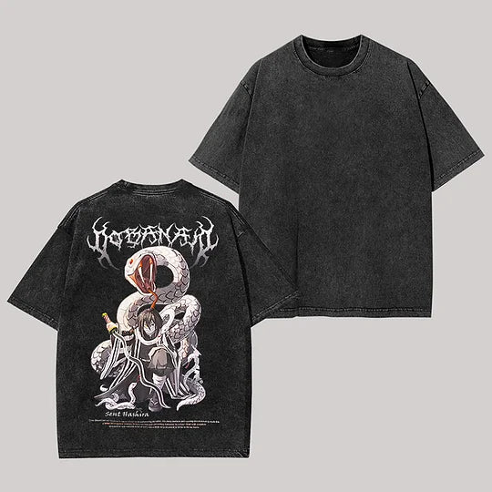 Demon Slayer Iguro Obanai Printed Unisex Washed T-Shirt