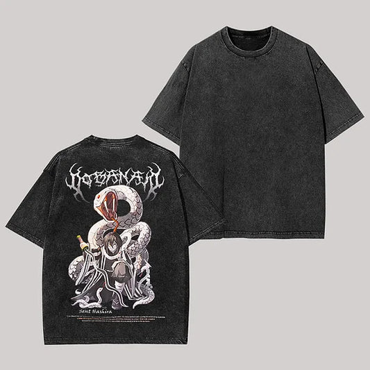 Demon Slayer Iguro Obanai Printed Unisex Washed T-Shirt
