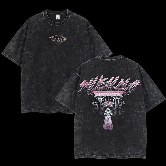 Sukuna Anime Printed Unisex Washed T-Shirt
