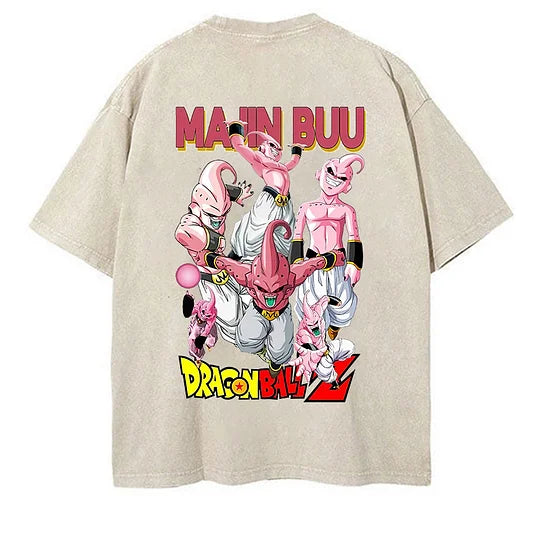 Main Buu Dragon Ball Z Printed   Washed T-Shirt- Unisex