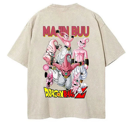 Main Buu Dragon Ball Z Printed   Washed T-Shirt- Unisex