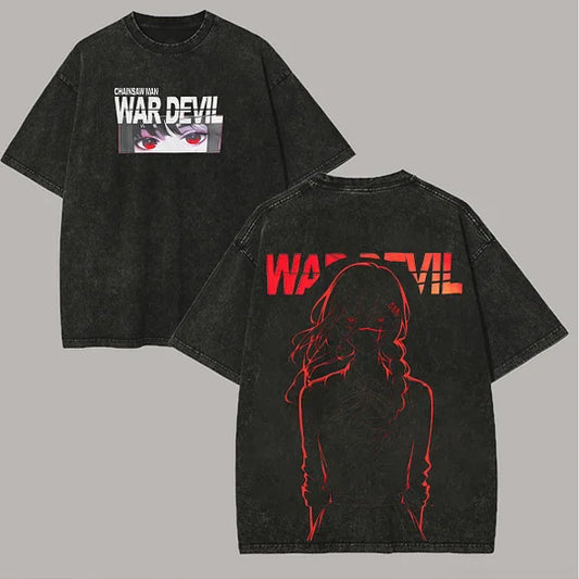 Chainsaw Man War Devil Printed Unisex Washed T-Shirt