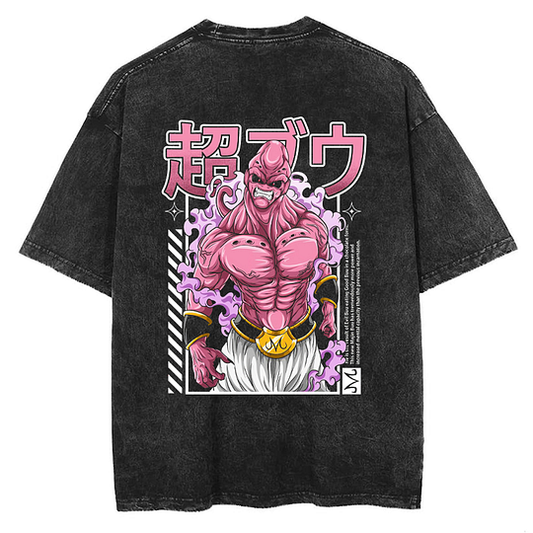 Dragon Ball Magic Man Buu Printed   Washed T-Shirt- Unisex