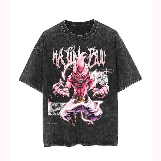 Dragon Ball Majin Buu Vintage Oversize Washed T-Shirt- Unisex