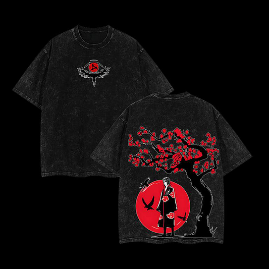 Vinatge Naruto Printed Unisex Washed T-Shirt