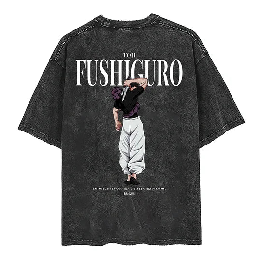 Tojo Fushiguro Jujutsu Kaisen Printed Washed T-Shirt - Unisex