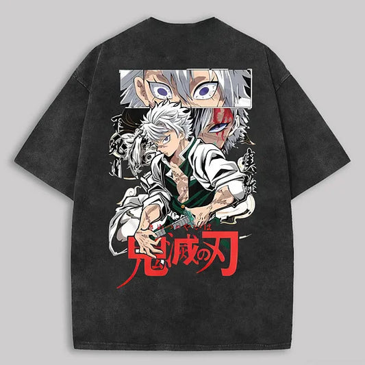 Sanemi Shinazugawa Printed Unisex Washed T-Shirt