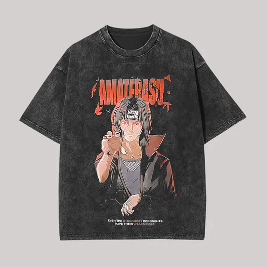Naruto Uchiha Itachi Printed Unisex Washed T-Shirt