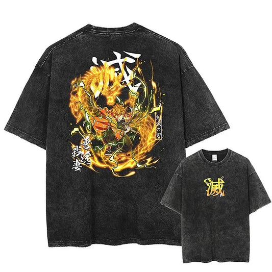 Agatsuma Zenitsu Printed Unisex Washed T-Shirt